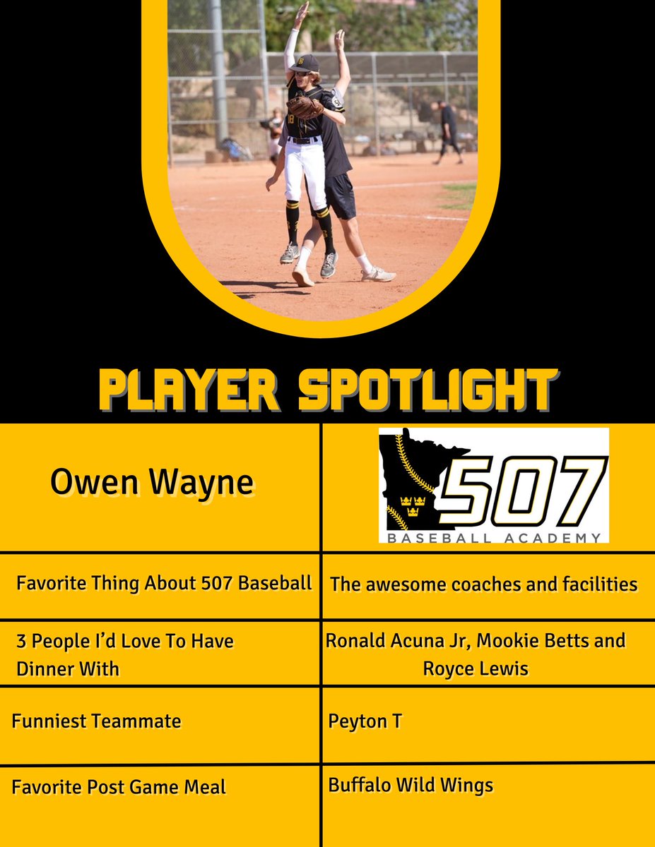 507_baseball's tweet photo. ❕Player Spotlight Owen Wayne❕ https://t.co/r51xCJsi3i