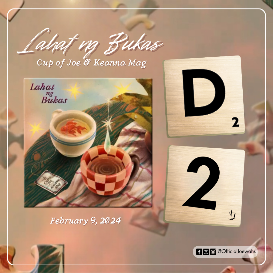OfficialJoewahs's tweet photo. Joewahs! The excitement is brewing as the wait is almost over! 🫣

Just D-2 until Cup of Joe's "Lahat ng Bukas" officially drops! Are you ready? 🤩

@cupofjoemusic https://t.co/BiuT9QajHX