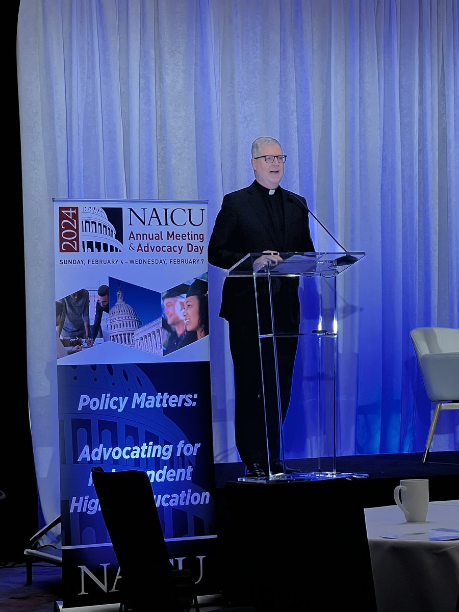 Congrats to Association of Catholic Colleges and Universities @catholichighered President, Rev. Dennis H. Holtschneider, CM​ on receiving the National Association of Independent Colleges and Universities @NAICUtweets 2024 Henry Paley Award! Richly deserved, Fr Dennis! #NAICU2024