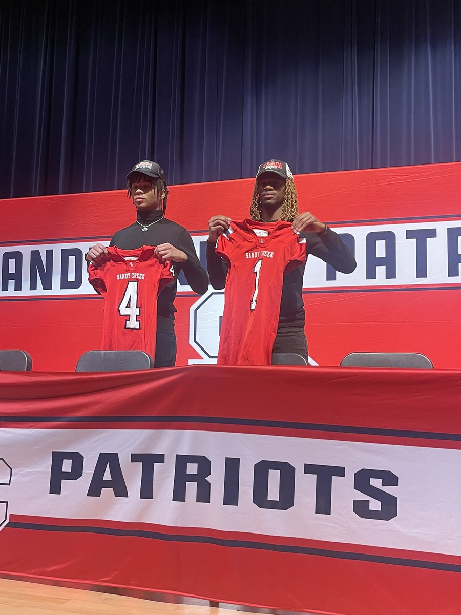 2 outstanding young men in @Carter_Mas0n (Clark-Atlanta) and @1kyshon (Valdosta State) will be furthering their academic and athletic careers at the next level. #NextLevelPatriots