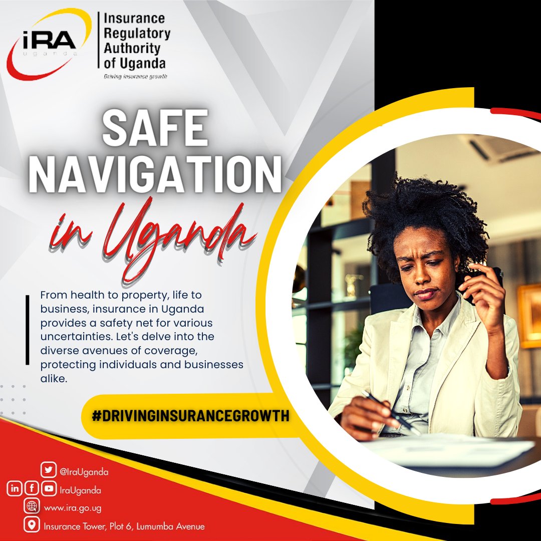 IraUganda's tweet image. Securing Uganda: Exploring the Depths of Insurance Protection. JOIN INSURANCE #TODAY

#InsuranceInUganda #SafetyNet #Coverage #Protection #LifeInsurance #PropertyInsurance #BusinessInsurance #RiskManagement #FinancialSecurity #DrivingInsuranceGrowth #BeInsured