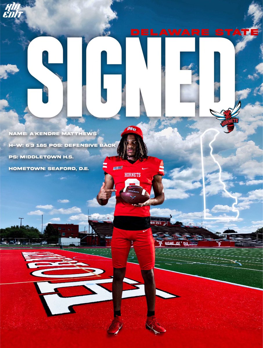 WELCOME TO THE HORNETS NEST!!  #2W4RM
A’KENDRE MATTHEWS
6’3 185 DEFENSIVE BACK
MIDDLETOWN H.S.
HOMETOWN: SEAFORD, D.E.