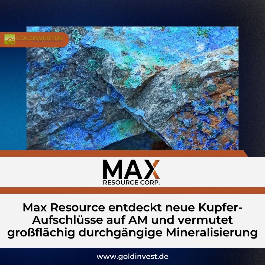 GOLDINVEST_de's tweet photo. #MaxResource Corp. hat auf seiner Bergbaukonzession AM im Norden des regionalen Kupfer-Silber-Projekts Cesar im Nordosten von Kolumbien in kurzer Zeit weitere fünf mineralisierte Aufschlüsse entdeckt.

Jetzt mehr erfahren ▶️▶️ https://t.co/j72a4vWVva

$MAX https://t.co/rGivcUBfgK