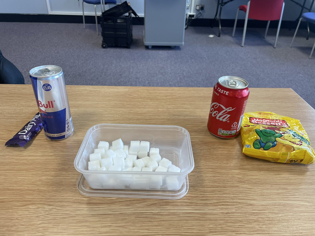 jillstewart_RD's tweet photo. Looking at the sugar and fat content of foods and drinks with the students on Loughry Campus today…improving knowledge to make more informed choices 🥓🍫🍏🍞@DiscoverCAFRE #onesmallchange @NHSCTrust https://t.co/W6HYNmspBF