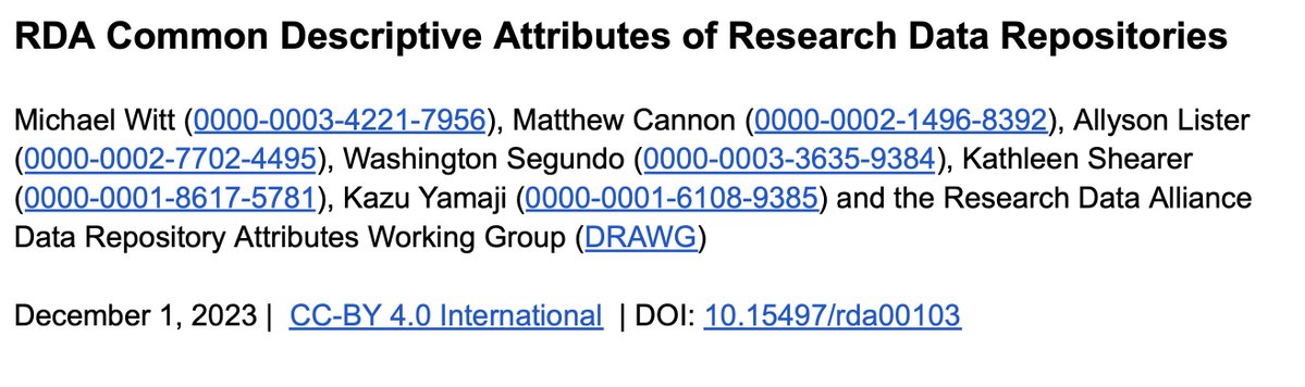 New Recommendation in Community Review!  RDA Common Descriptive Attributes of Research Data Repositories.  Review some interesting comments already posted and provide your feedback by 1 March.  bit.ly/3StAEuB