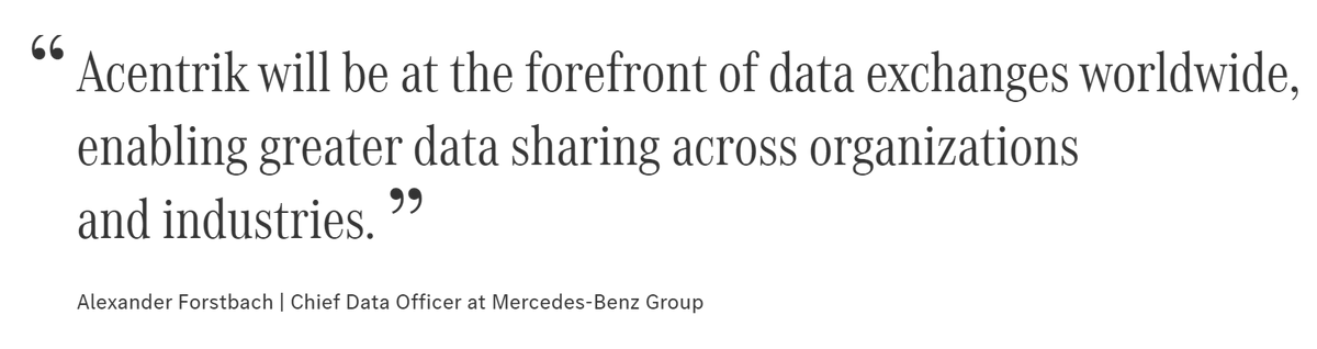 Big news! Acentrik, the cutting-edge data exchange solution, powered by @OceanProtocol, takes center stage on the <a href="/MercedesBenz/">Mercedes-Benz</a> connectivity website!

Explore it now: connectivity.mercedes-benz.com 

$OCEAN: Data's future. Dive in! 🌊 💯

#Acentrik #OceanProtocol #MercedesBenz