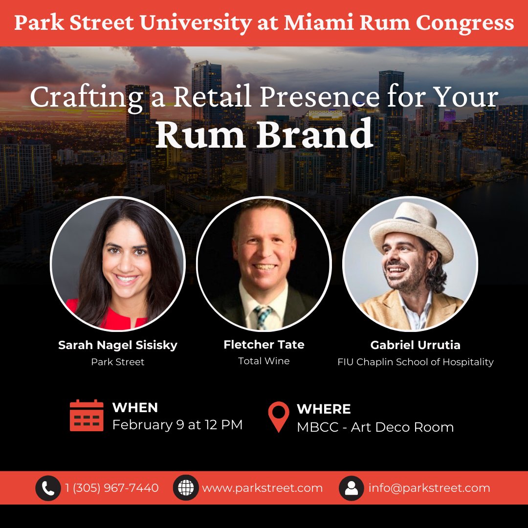 ParkStreetNews's tweet photo. Join us at the Miami Rum Congress on Friday, February 9 for insights from industry leaders Sarah Nagel Sisisky, Fletcher Tate, and Gabriel Urrutia, Danielle Zighelboim, Alexander โZanโ Kong, and Scott Rosenbaum.
Learn more at https://t.co/woc93CaaZX
#MiamiRumCongress https://t.co/uC5Jqf9tyj