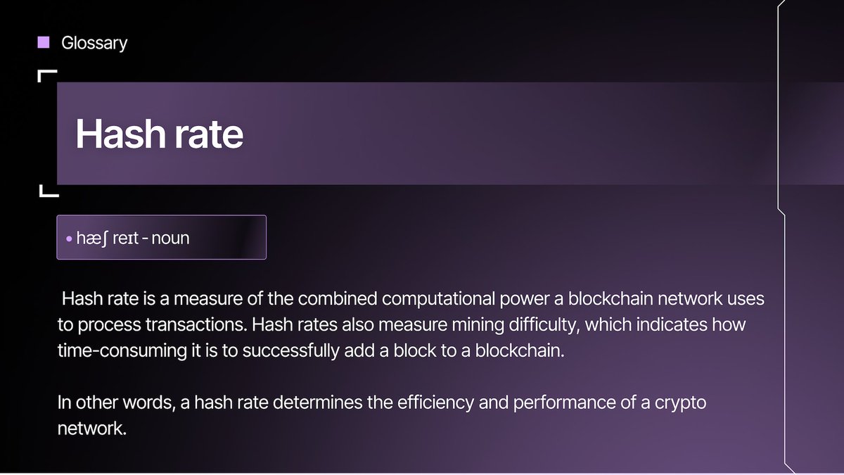 Hash rate = a measure of the computational and processing power of a  cryptocurrency network. Learn more crypto vocabulary with the Ledger  Glossary! https://t.co/pxFqkq7V50