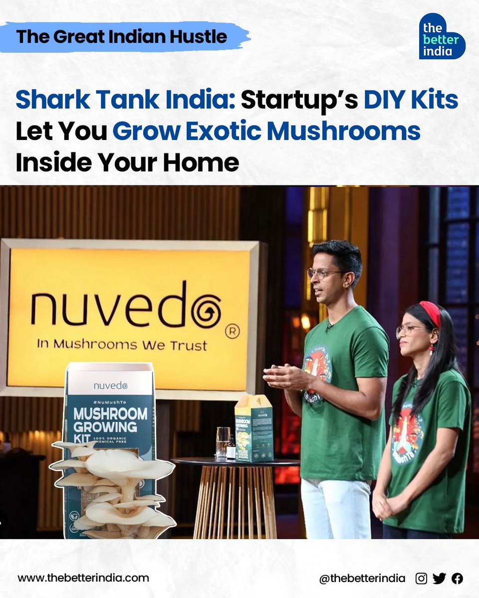 Have you ever thought of growing your own mushrooms? Well, this startup is turning that thought into a reality!    

@Nuvedo1 

#SharkTankIndia #NuvedoMushrooms #GrowYourOwnFood #DIYMushroomCultivation #SustainableLiving

[Shark Tank India, Mushroom Farming, Sustainable Living]