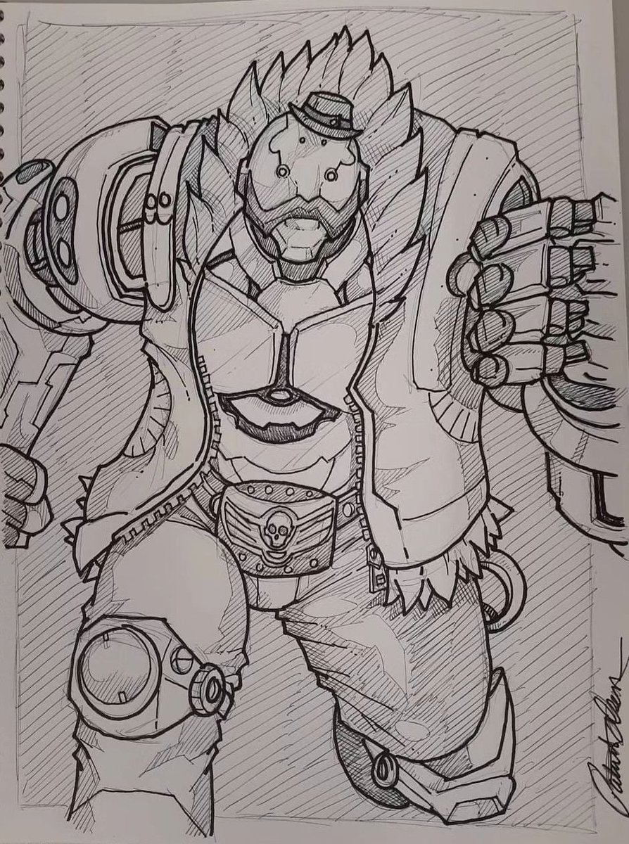 Infernoworks's tweet photo. Overwatch "Bob" sketch I did in ink and sharpie :) #overwatchbob #bob #ashe #overwatch #fanart #overwatchfanart #overwatch2 #drawing #sketch #sketching #art #artwork #artist #games #videogames #gaming #patrickolsenart #patrickolsenartwork https://t.co/f043oLTyIG