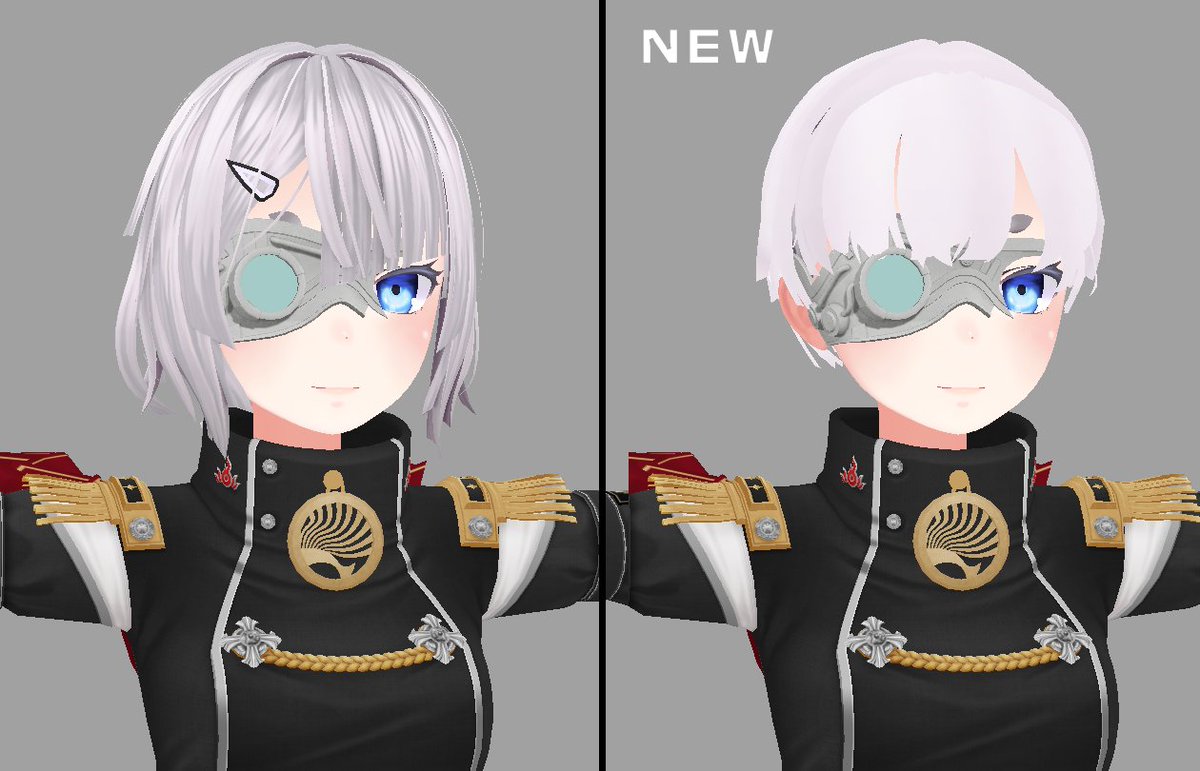 Nastoc_VR's tweet photo. うちのカムラ軍服Ver.は軍人らしくショートにしましょう。
自分ではもともと中性的にも見えるアバターと思ってるんですけど、よりボーイッシュになりますね。
#VRChat https://t.co/6XfnulUYfY