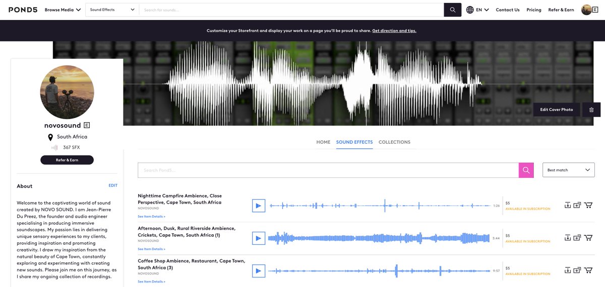 NOVO_SOUND's tweet photo. I've uploaded a tonne of new #fieldrecordings and #ambiences to my @pond5 account. New content from my trips to #thailand and a #naturereserve out on the west coast of South Africa.

Please feel free to take some time to head over and have a listen...

https://t.co/vf1UBJkjet https://t.co/qOqMAHLeqI