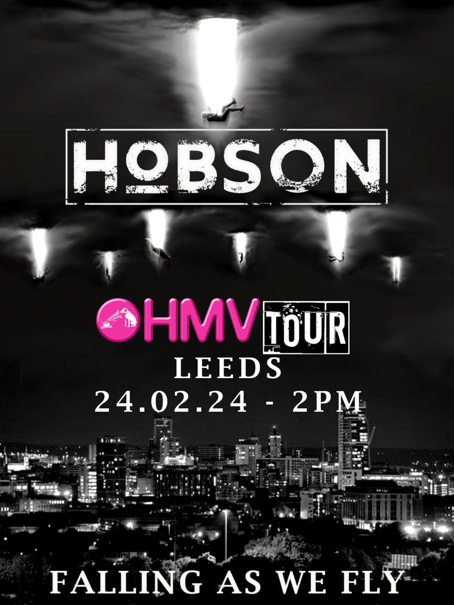 We’re playing our home town @hmvLeeds and we’re hoping to as many of you there are possible! #hmvleeds #hmvtour #albumtour  #leedsband #rockband #rocknroll #indierock #bandfamily #hobson #hobsonband