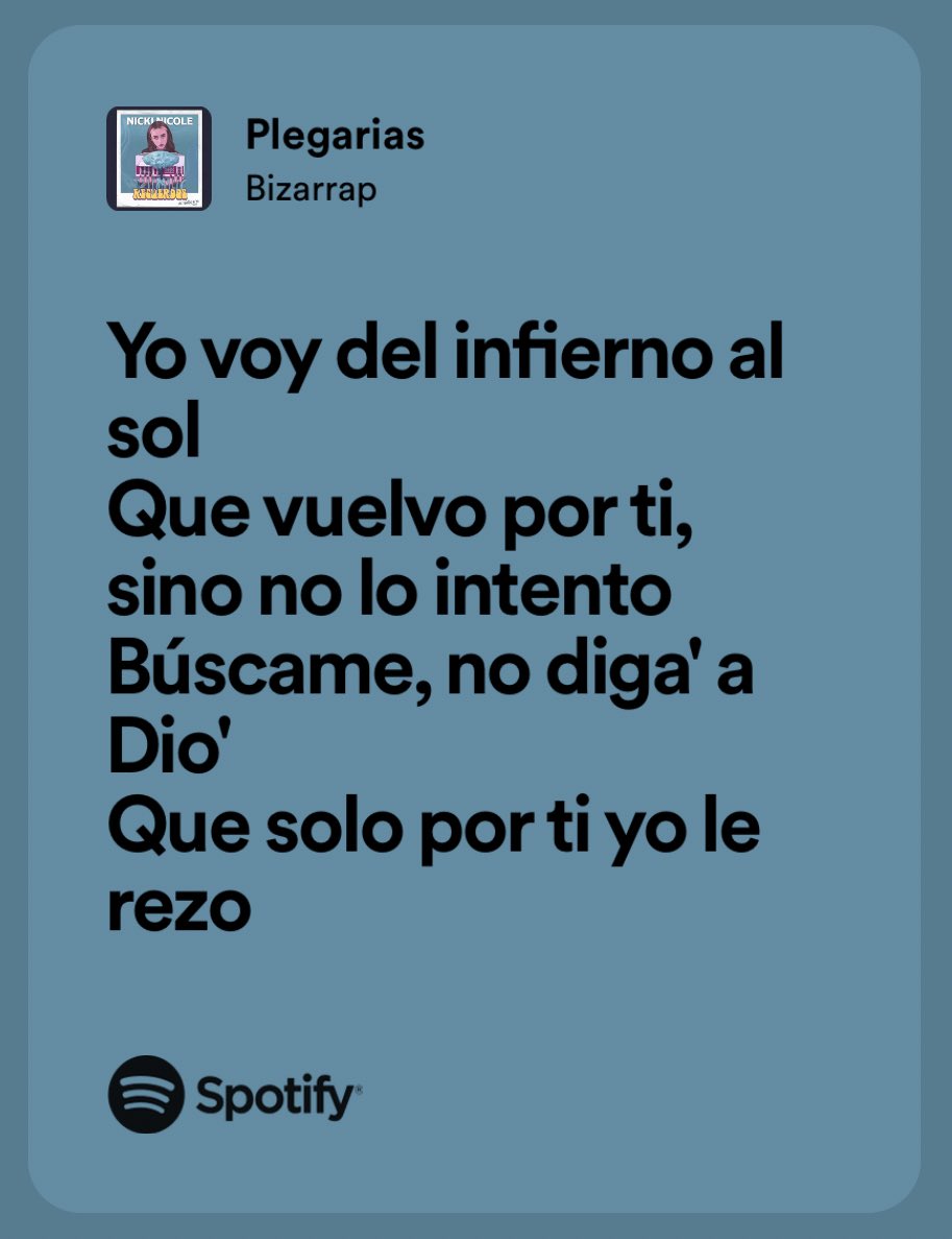 paulaflorecilla's tweet photo. Plegarias - Nicky Nicole Y BIZARRAP

Venga paulito si quieres una de bizarrap elige esta hazme el favor es canción de final y sería increíble https://t.co/XY5NDOpjjs