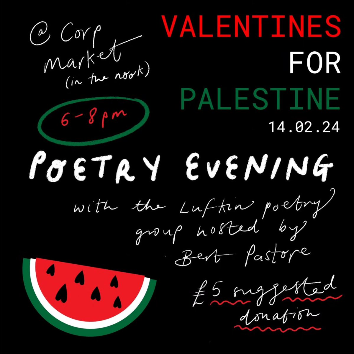 The excellent Bert Pastore will be coming to host a poetry evening with us next Wednesday in aid of PEN Emergency Writers Fund via this brilliant initiative cooked up by @Such_Mayer and @BurleyFisher ❤️‍🩹

Lots of other 🔥 UK bookshops getting involved too! #Valentines4Palestine