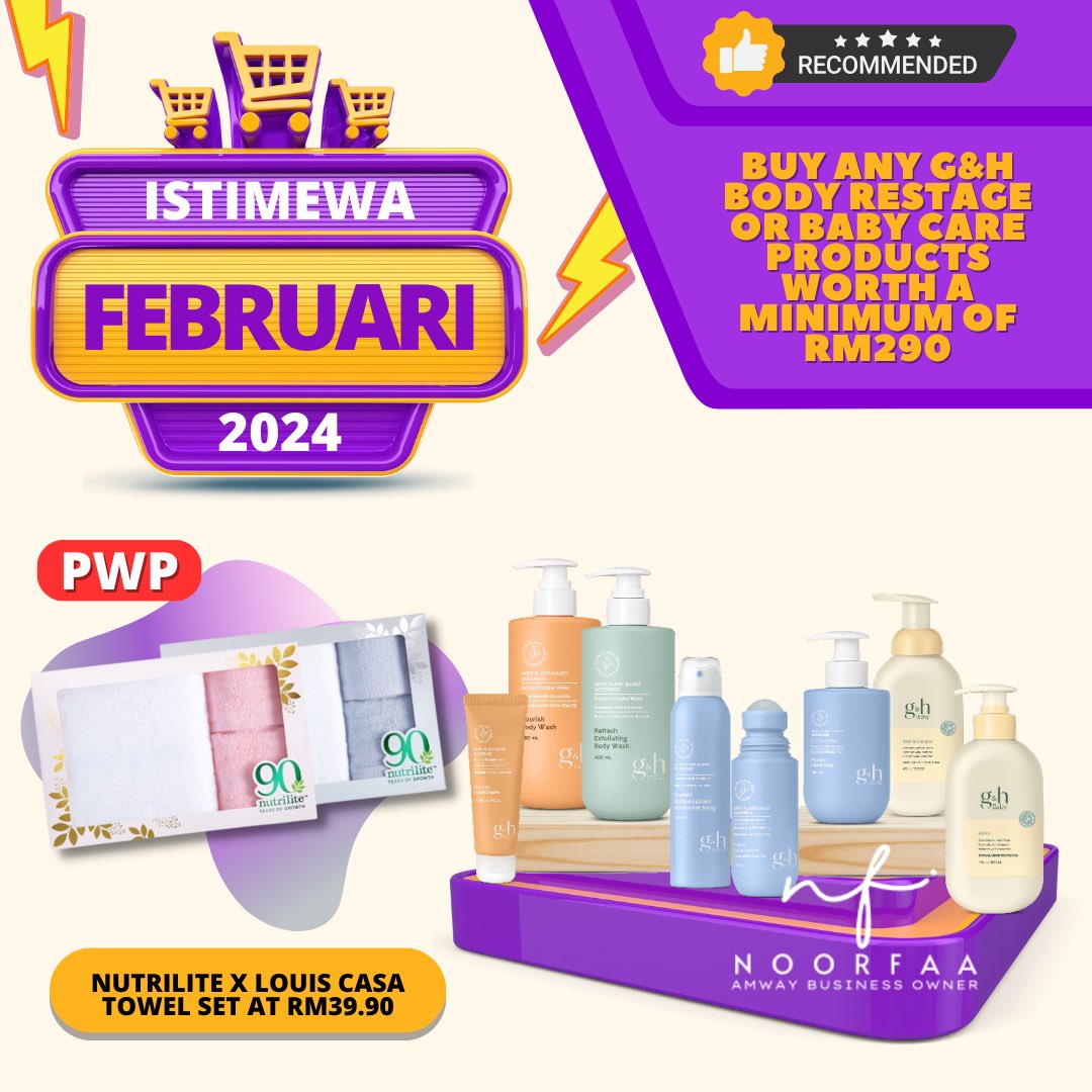 noorfaa_d's tweet photo. YOU LAMBAT YOU TERTINGGAL 🥳

Swipe sampai habis untuk tahu promo Amway bulan February ni.

Gambar kedua tu confirm idaman para surirumah &amp; ofc amway keluarkan promosi untuk persediaan raya awak! 

Siapa cepat dia dapat, Kouta kita tak banyak.🫰🏻

#amway #amwaybusinessowner https://t.co/7vhDalblPh
