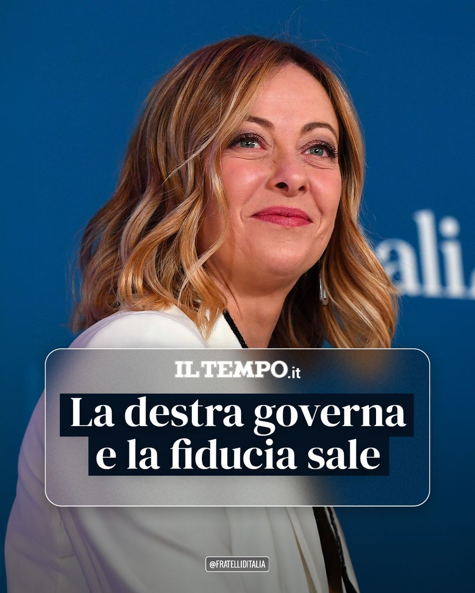 FratellidItalia's tweet photo. 🔵 Meno tasse, più occupazione: il costante impegno del #GovernoMeloni per il rilancio dell'economia è premiato dalla ritrovata fiducia di famiglie e imprese. 

Siamo sulla strada giusta. https://t.co/IfLToezw4Z