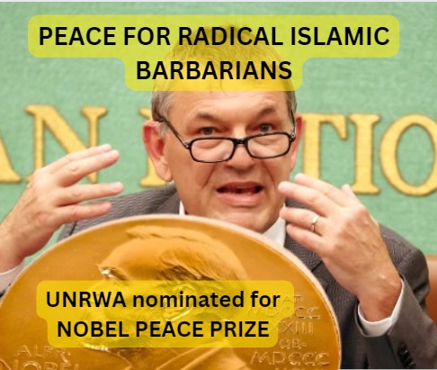 I wrote a speech for chief Philippe Lazzarini, in case @UNRWA wins the Nobel Peace Prize: 'Ladies, gentlemen, and Radical Islamic Barbarians, This award should be given not only to UNRWA, but to UN. Without lies that UN was spreading about Israel for decades, we never would…