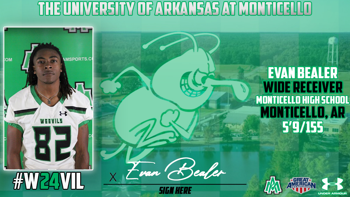 Our third Monticello High signee is another offensive weapon. Please welcome Evan Bealer to the Weevil Family! #W24VIL