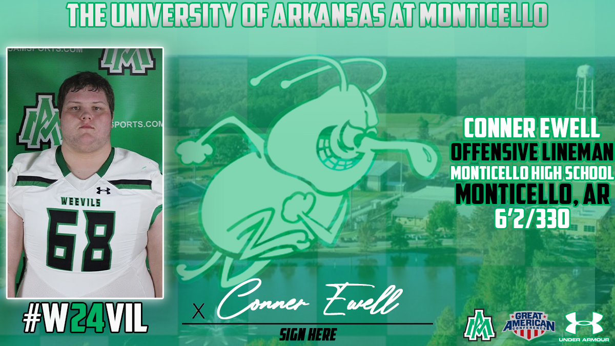 WeevilFootball's tweet photo. Another Monticello Billie locked in! Please welcome Conner Ewell to the Weevil Family! #W24VIL https://t.co/Q9pCsPWROX