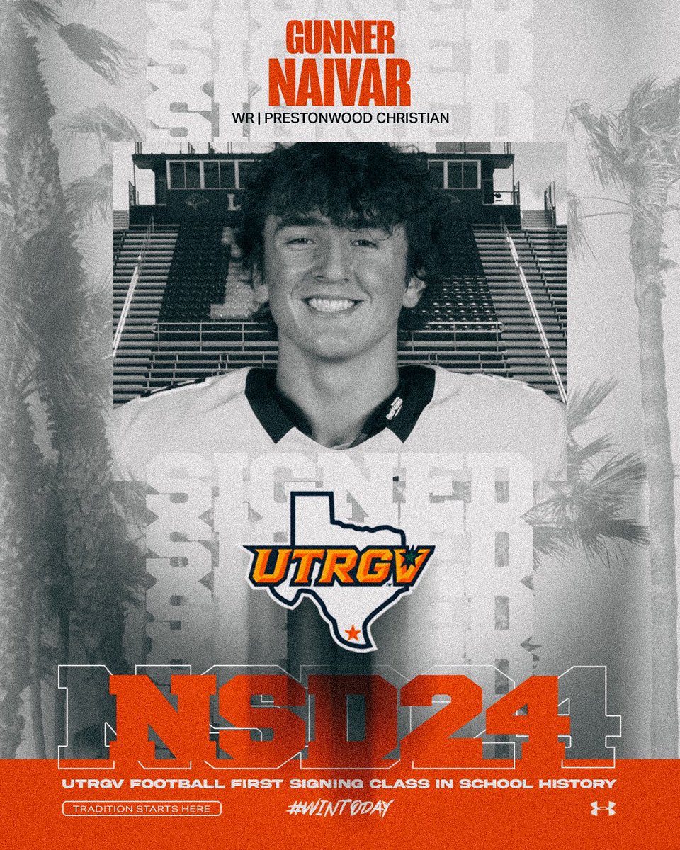 UTRGV_FBRecruiting (@utrgv_fbrecruit) on Twitter photo 🌴Welcome to The Valley!🌴
Help us welcome Wide Receiver from Prestonwood Christian Academy!
Gunner Naivar, <a href="/gunner_naivar/">Gunner Naivar ✞</a>
💪🏽🔥🌴✌🏽
#TraditionStartsHere
#WinToday 🌴Welcome to The Valley!🌴
Help us welcome Wide Receiver from Prestonwood Christian Academy!
Gunner Naivar, <a href="/gunner_naivar/">Gunner Naivar ✞</a>
💪🏽🔥🌴✌🏽
#TraditionStartsHere
#WinToday