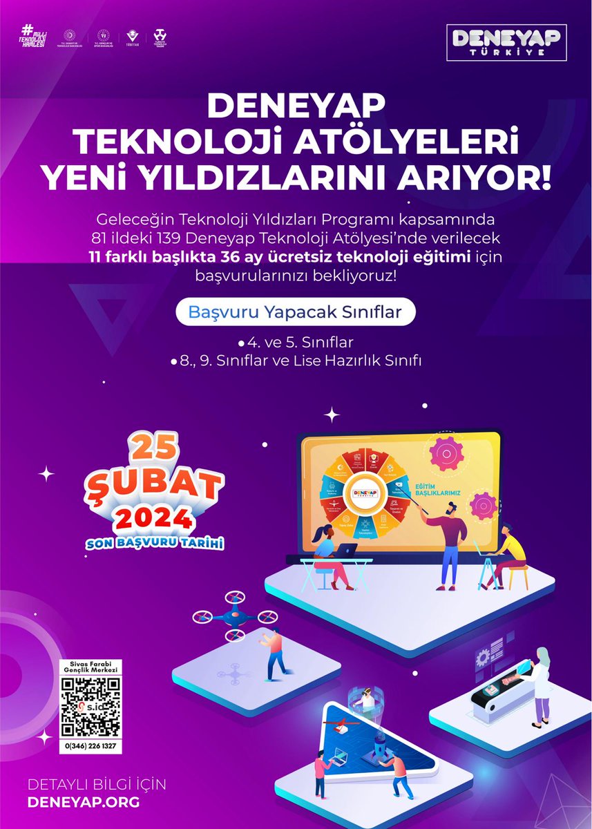 Deneyap öğrenci başvuruları başladı.