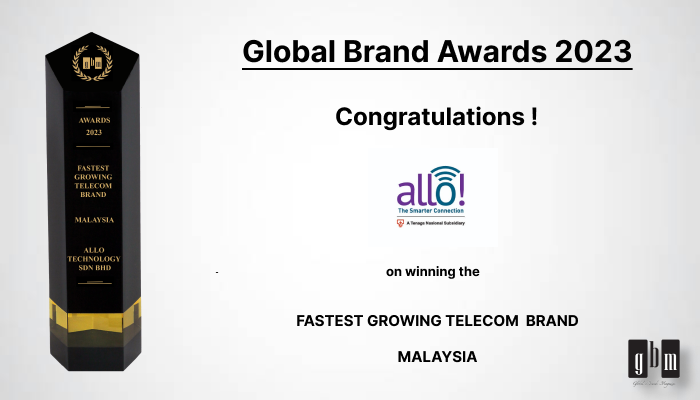 GlobalBrandsMag's tweet photo. Allo Technology has been named the 'Fastest Growing Telecom Brand in Malaysia', at the prestigious Global Brand Awards 2023 presented by Global Brands Magazine.
#AlloTechnology #TelecomBrand #FastestGrowingTelecomBrand #Telecom #Malaysia #GlobalBrandsMagazine #Technology https://t.co/d5FDqhYo1u