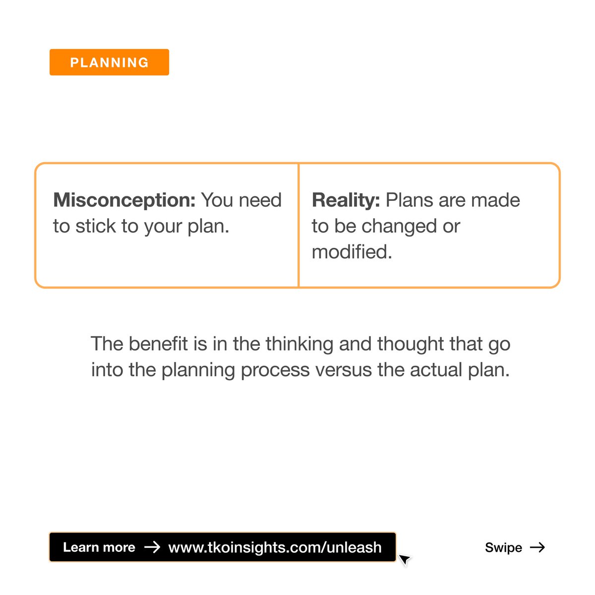 TKOinsights's tweet photo. #UNLEASHDimension Sharing a few misconceptions about PLANNING today.
What other misconceptions have you heard about planning? What hurdles do you face in planning?
#TheUNLEASHBlueprint #TKOInsights https://t.co/ubilFQcPlO