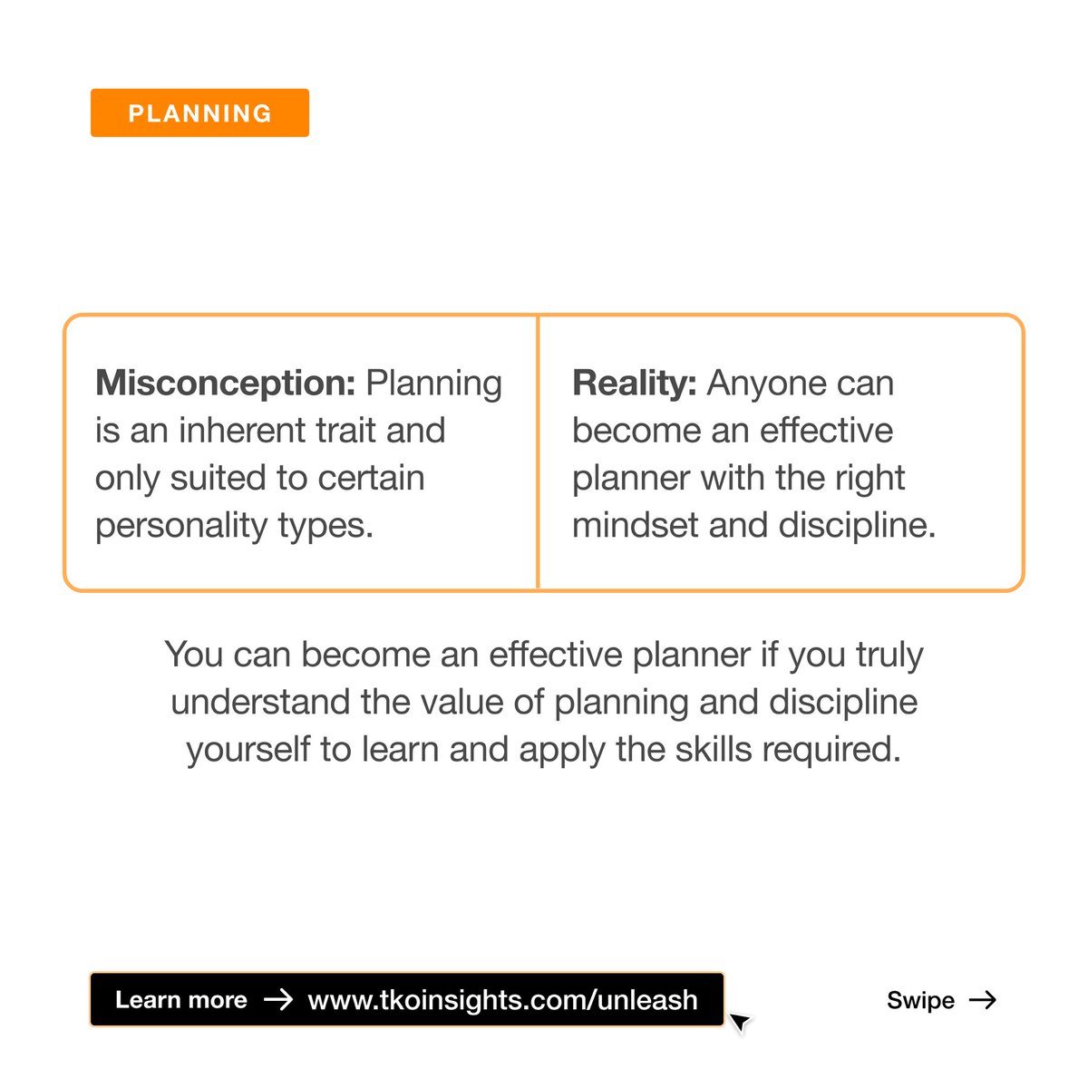 TKOinsights's tweet photo. #UNLEASHDimension Sharing a few misconceptions about PLANNING today.
What other misconceptions have you heard about planning? What hurdles do you face in planning?
#TheUNLEASHBlueprint #TKOInsights https://t.co/ubilFQcPlO