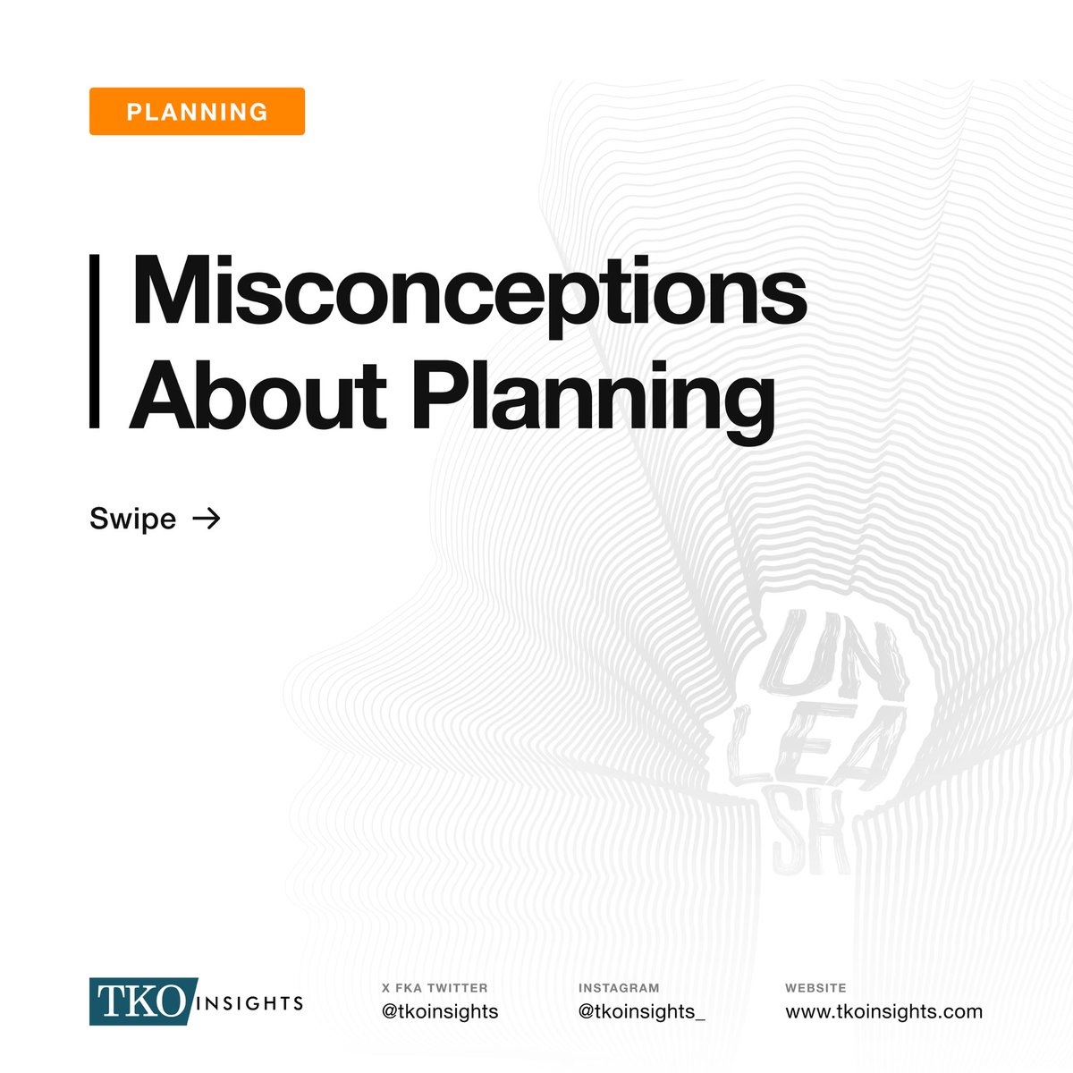 TKOinsights's tweet photo. #UNLEASHDimension Sharing a few misconceptions about PLANNING today.
What other misconceptions have you heard about planning? What hurdles do you face in planning?
#TheUNLEASHBlueprint #TKOInsights https://t.co/ubilFQcPlO
