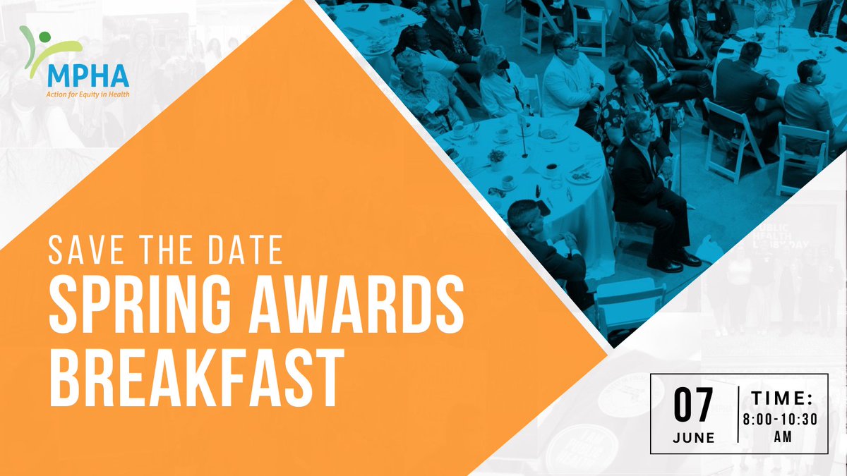 Excited for MPHA’s Spring Awards Breakfast on 6/7? We are too! Don't forget to mark your calendar! 🗓️ Help us make it unforgettable by nominating your #publichealth hero before 2/23. Let's celebrate those working to advance #healthequity in #MA 🎉 bit.ly/NominateYourPH…