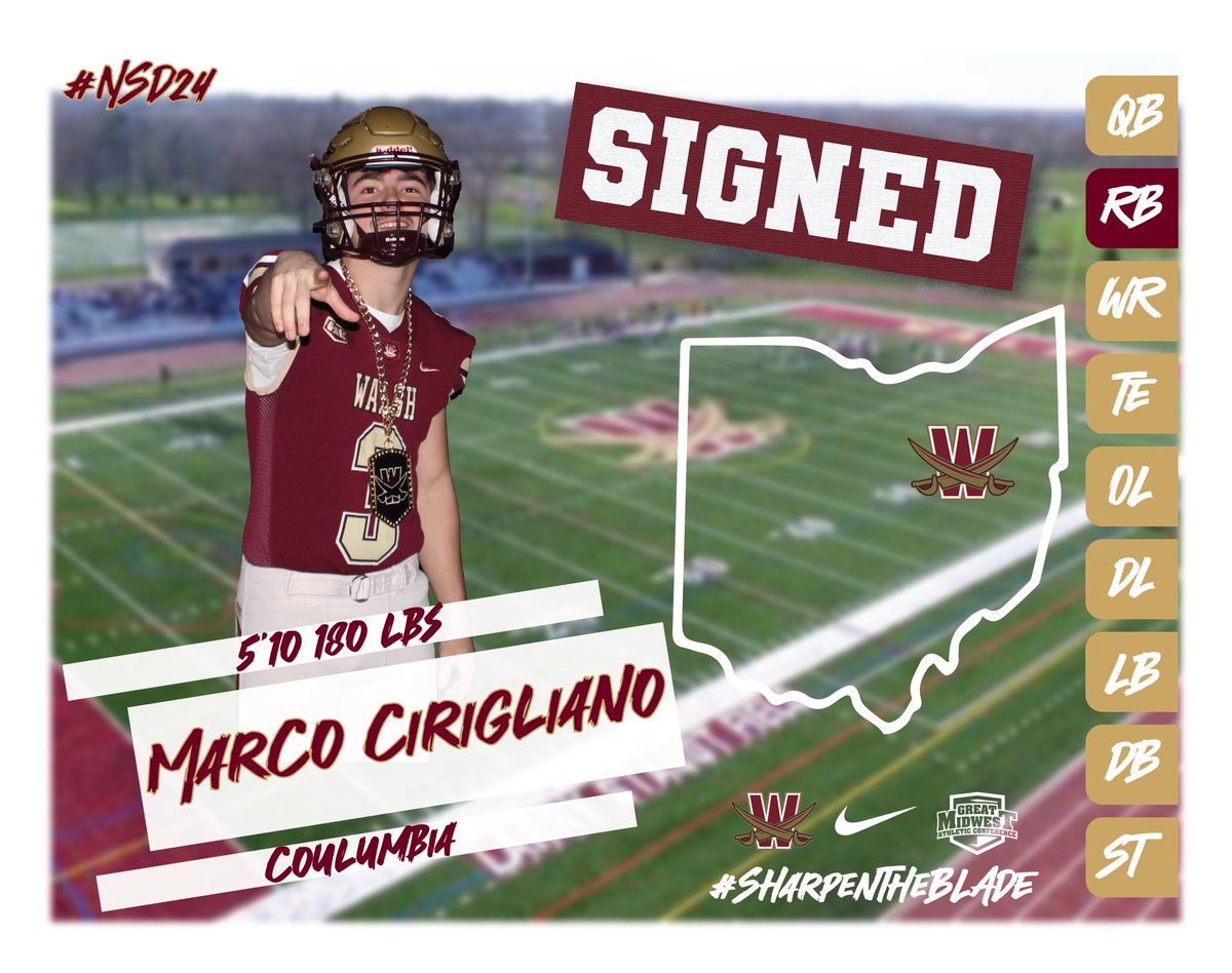 ⚔️⚔️⚔️⚔️⚔️

📱<a href="/CiriglianoMarco/">Marco Cirigliano</a>
🏈 RB
📍 Columbia Station, Ohio

#SharpenTheBLADE⚔️