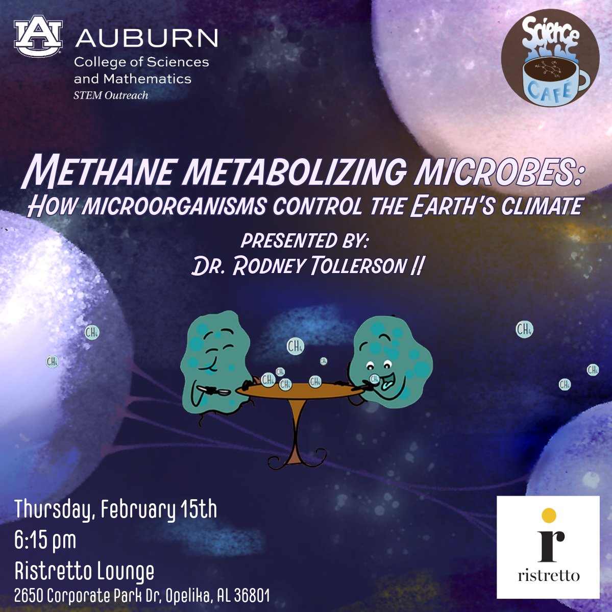 Micro_Tollerson's tweet photo. Next week! If you're in the Auburn/Opelika area, I'll be having a discussion about how some microbes are keeping our planet from being a ball of flame, and how others want to see the world burn. Hosted by @AuburnU COSAM https://t.co/tOEjTwgBtr