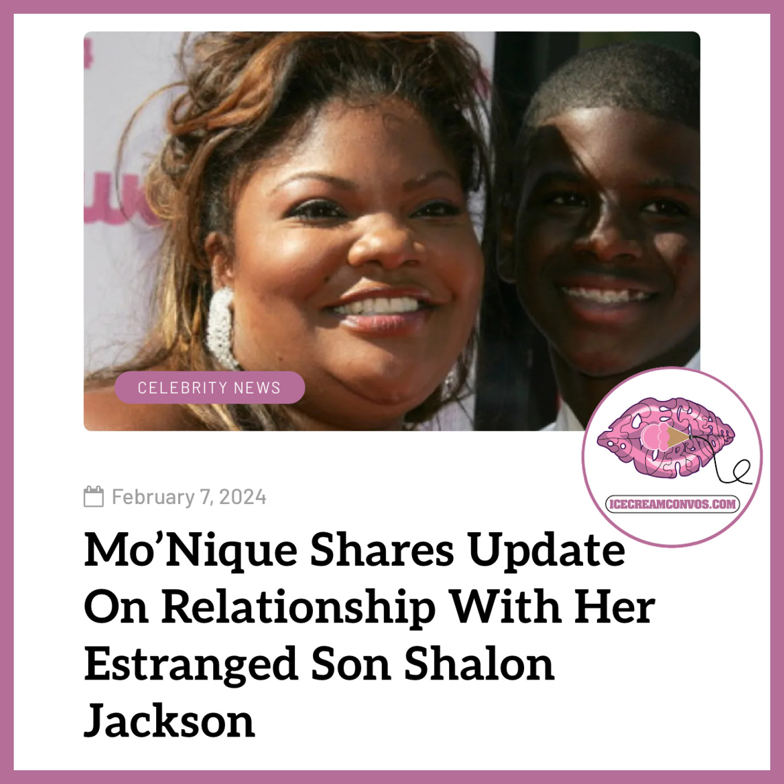 MsXaviB's tweet photo. Mo'Nique discussed the state of her relationship with her estranged son, Shalon Jackson, in her interview on "Club Shay Shay." 🥺🙏🏾🖤🍦 https://t.co/TXOJfYBCvV

#MoNique #ShalonJackson #ClubShayShay #PrayersUp #IceCreamConvos https://t.co/swpKb9AlRR