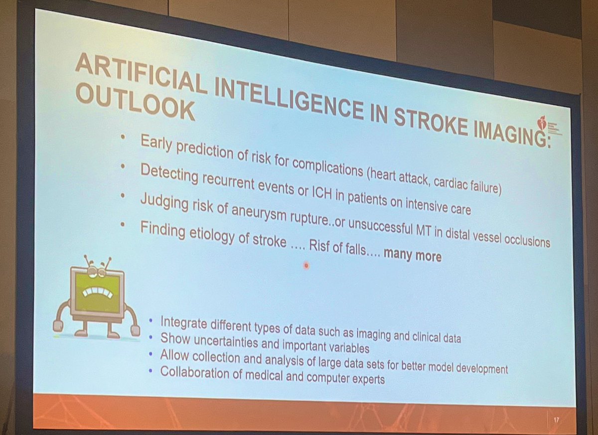 Good morning #ISC24 ! Starting the day in the future ✨ #AI in #Stroke with @SuseWegener - the best models incorporate both imaging *and* clinical data 👩‍💻🧑‍⚕️