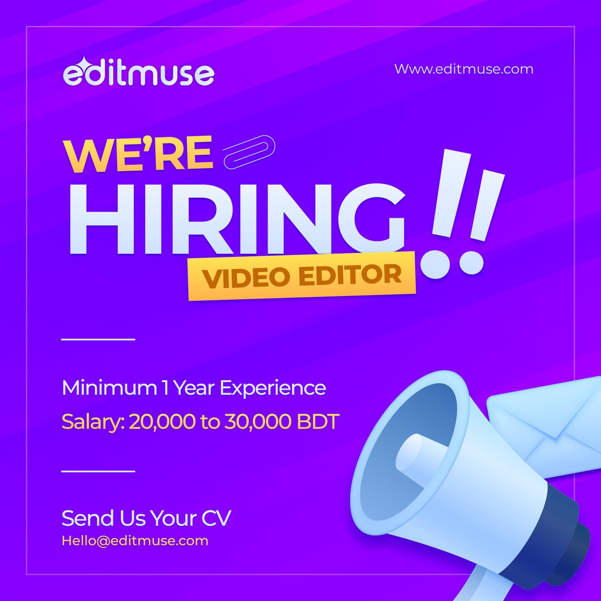 RifatTanvirPro's tweet photo. 📣 𝐖𝐞 𝐀𝐫𝐞 𝐇𝐢𝐫𝐢𝐧𝐠 📣

Professional Video Editor (Full Time &amp; Remotely)

Details: https://t.co/lgCBWjZMQA https://t.co/png2gmMhu0