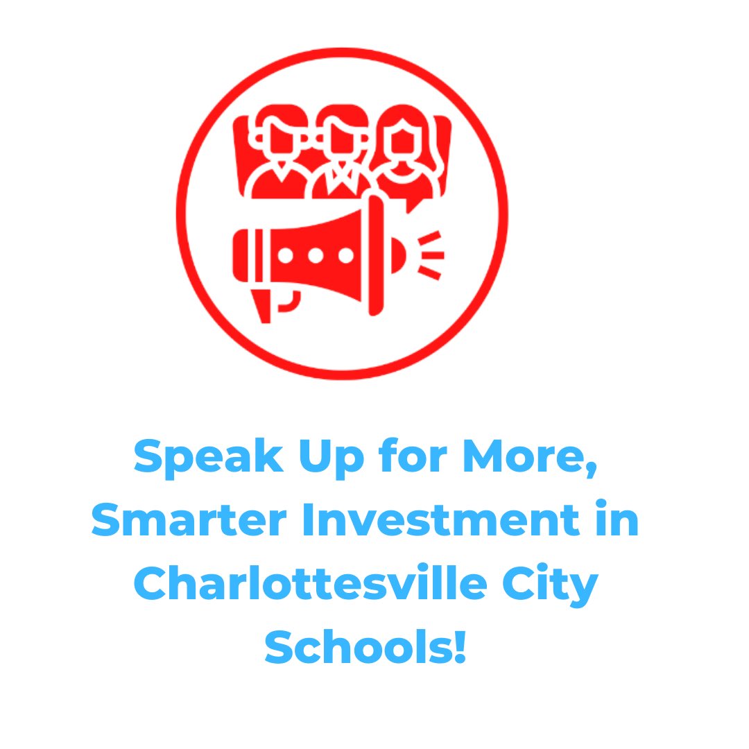 Speak up now in support of more funding for <a href="/CvilleSchools/">Charlottesville City Schools</a>! In person at tonight’s 2/7 budget session with <a href="/CvilleCityHall/">Charlottesville City</a> at Walker, via Zoom or email. More info: charlottesvilleunited.org/fy25-budget #publicschools #Cville