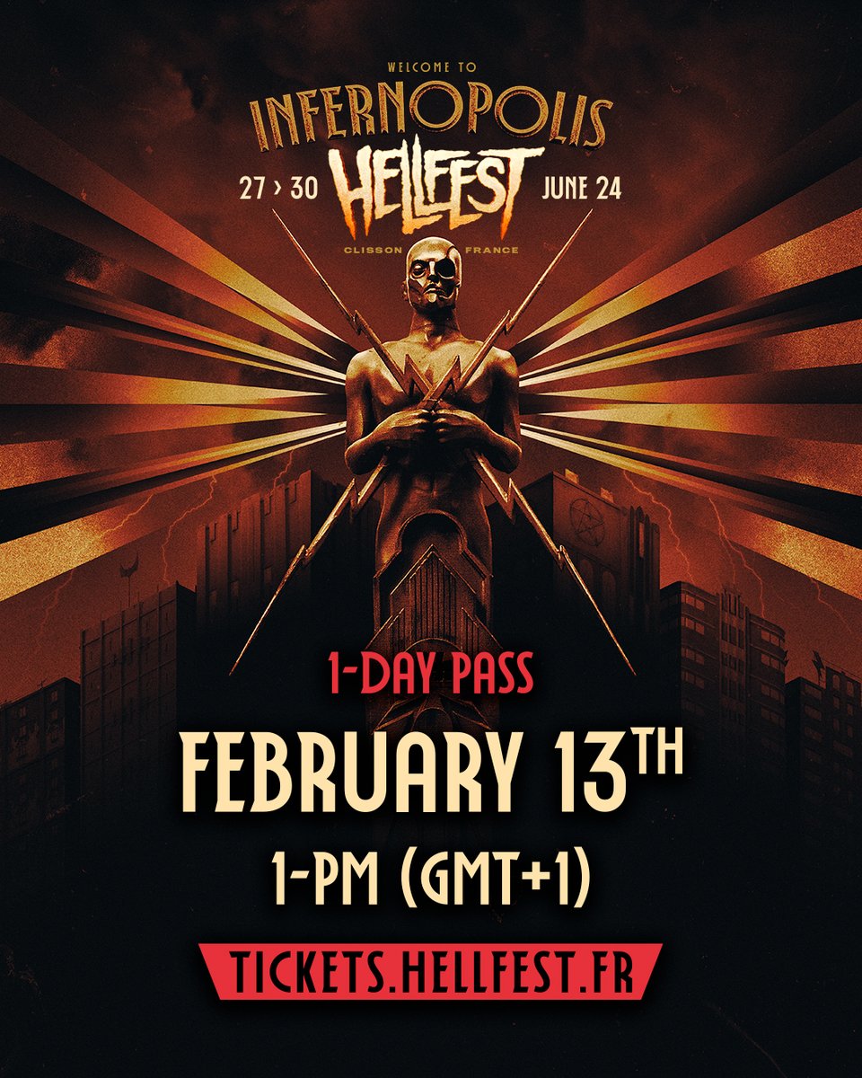 hellfestopenair's tweet photo. 📢 𝗟𝗔𝗦𝗧 𝗖𝗔𝗟𝗟 𝗙𝗢𝗥 𝗜𝗡𝗙𝗘𝗥𝗡𝗢𝗣𝗢𝗟𝗜𝗦 𝗛𝗘𝗟𝗟𝗕𝗔𝗡𝗚𝗘𝗥𝗦! 📢

 1 Day Pass on Sale - 13th February - 1pm (GMT + 1)
🎟️ https://t.co/QT5Kv2cNNv

⬇️ https://t.co/DuzTZAIA97