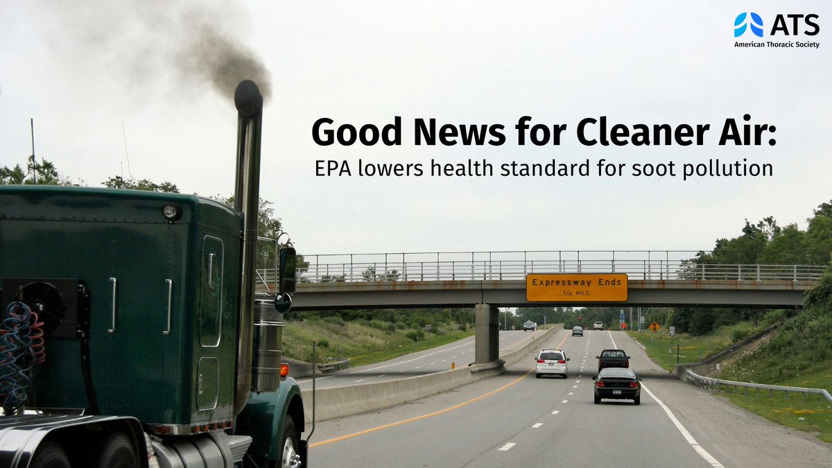 The ATS applauds the @EPA, which today issued a final rule to reduce particulate matter (PM) air pollution. The final rule lowers that annual particulate matter standard from 12 ug/m3 to 9 ug/m3. EPA has retained the current daily PM standard of 35 ug/m. 🔗Full press release:…