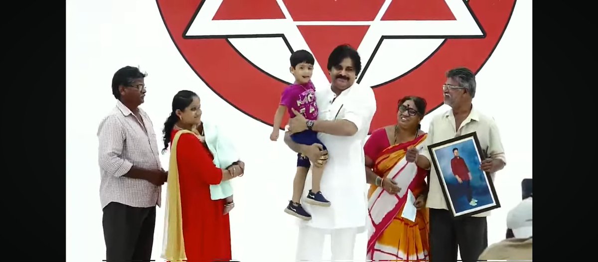 OnlyKalyanFan's tweet photo. Na sontha menamama koduku last year chanipoyadu bike accident at Ramvarapadu ring. ivaala vaalla wife and ma mama family ki bheema cheque icharu. @JanaSenaParty https://t.co/pNdk2gNQRE