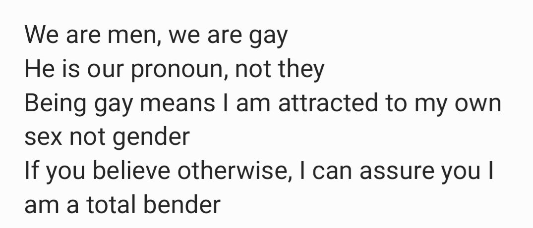 basedgays's tweet image. A poem I wrote titled "We are men, we are gay."