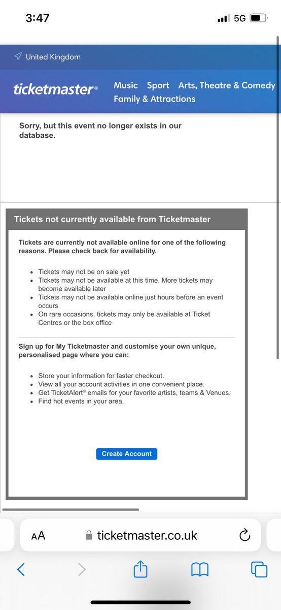 charinanation's tweet photo. Got this error after waiting in queue for almost 2 hours? What does this even mean? @TicketmasterDE @AdeleAccess #Adele #Munich https://t.co/J2bUfC7AxO