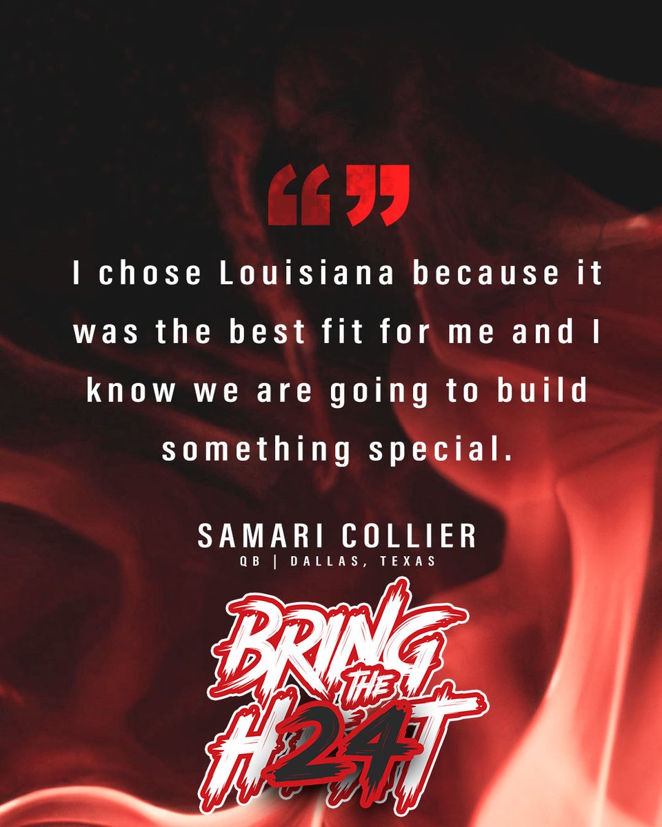 𝗦𝗢𝗠𝗘𝗧𝗛𝗜𝗡𝗚 𝗦𝗣𝗘𝗖𝗜𝗔𝗟 🗣️: @CollierSamari #BringTheH24T | #GeauxCajuns