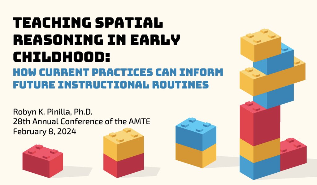 I’m headed to the @AMTENews annual meeting and will present tomorrow at 11:15. Hope to see all the #ECE #earlymath friends! #amte2024