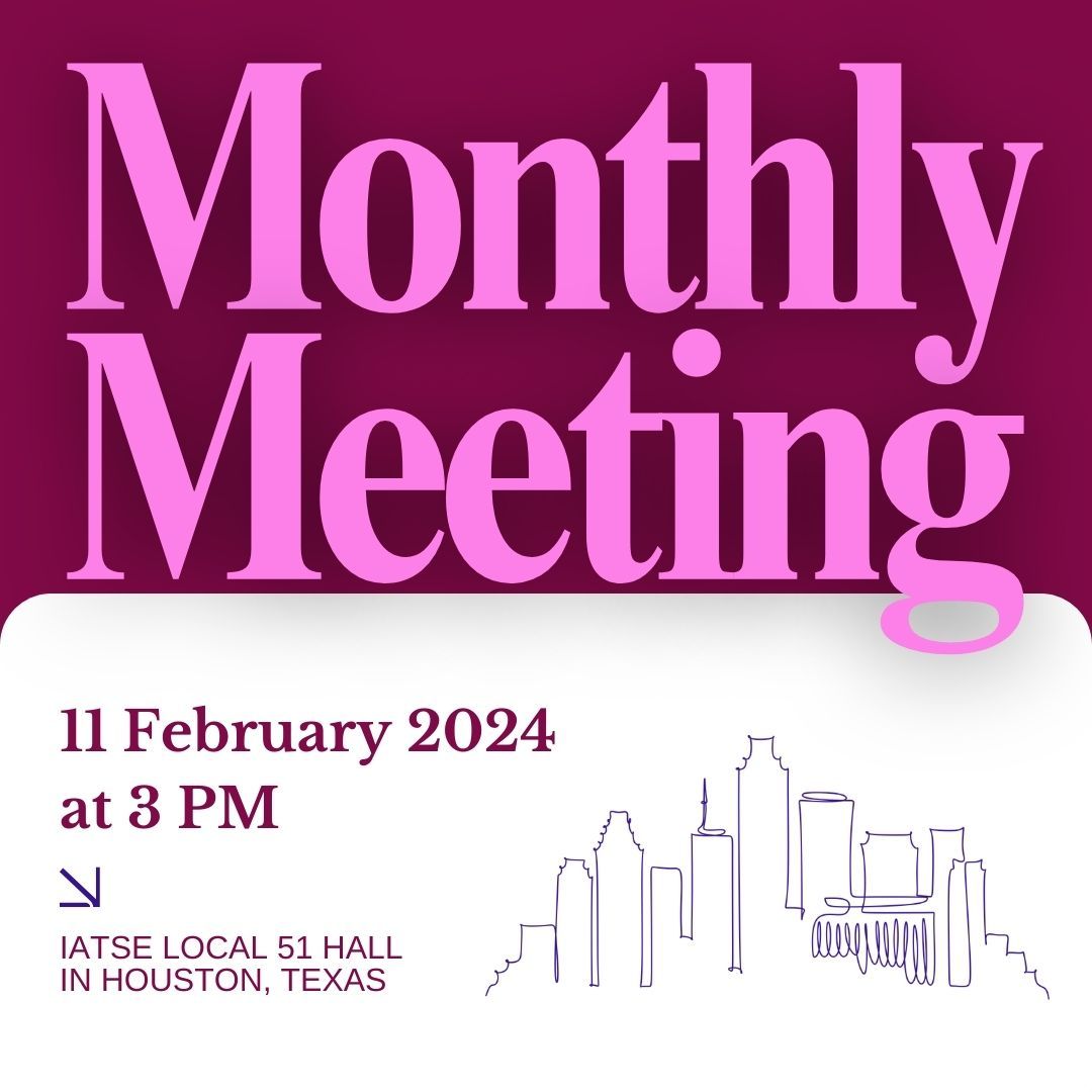 join 484 THIS SUNDAY for our #MemberOnly Membership Meeting in Houston! #CheckYourEmail now for the details #iaLocal484 #IATSE #InSolidarity #UnionStrong #February #SecondSunday #MonthlyMeeting #UnionBusiness #SouthernRegion #DecisionMaking #YouInUnion