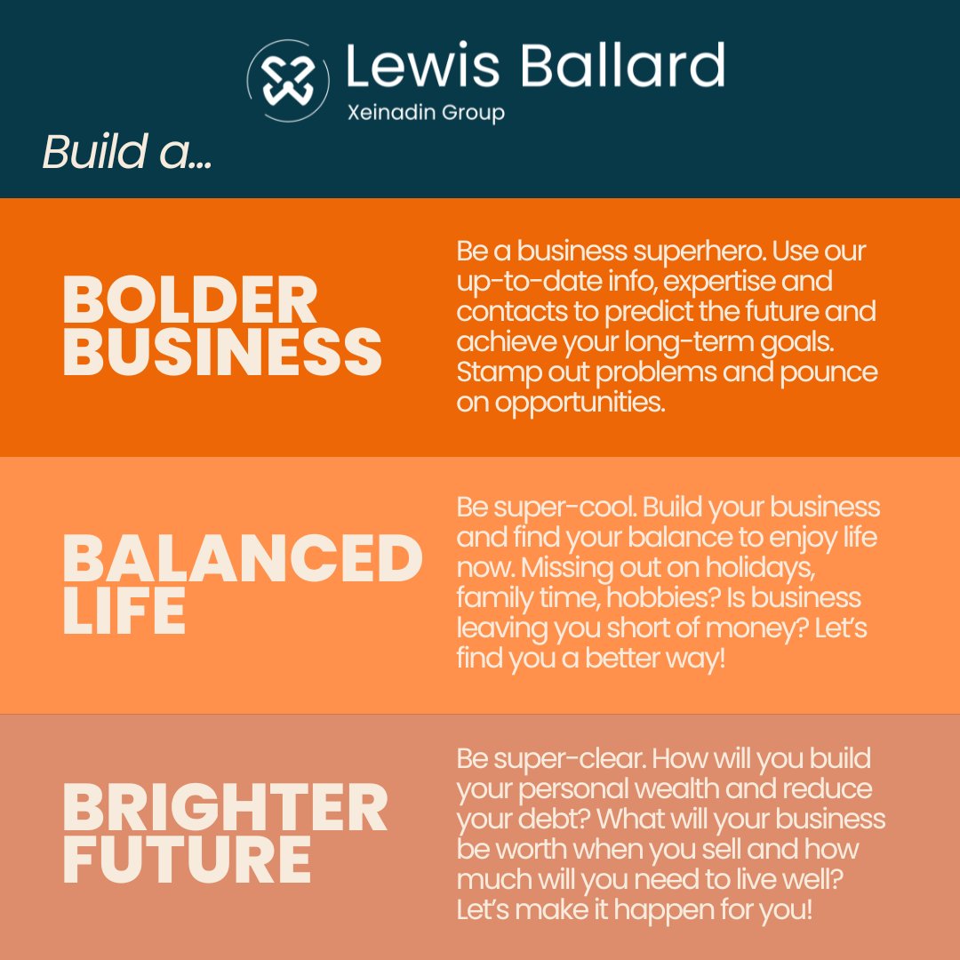 LewisBallardLtd's tweet photo. Let Lewis Ballard help you build a Bolder Business, a Balanced Life and a Brighter Future. 🚀
Contact us today to find out how we can help you be the best you can be! 📱📨
02920 735502 | lewisballard-info@xeinadin.com https://t.co/t3abpgVWUq