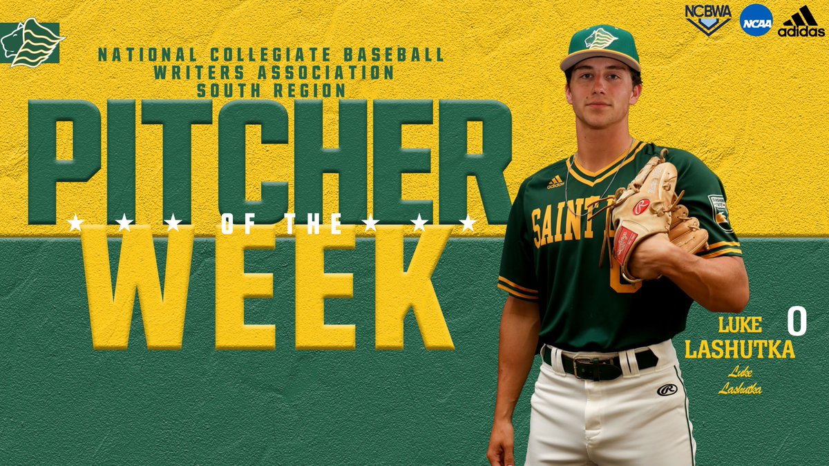 SaintLeoLions's tweet photo. Lashutka takes home another weekly honor for @saintleobase!  

The senior pitcher was named the @NCBWA South Region Pitcher of the Week!  

7⃣ IP
0⃣.0⃣0⃣ ERA
4⃣ H
8⃣ K's

🔗https://t.co/svzM8KlVL9

#GOLIONS 🦁 | #SAINTLEO1PRIDE🦁 https://t.co/TX4423uVDt