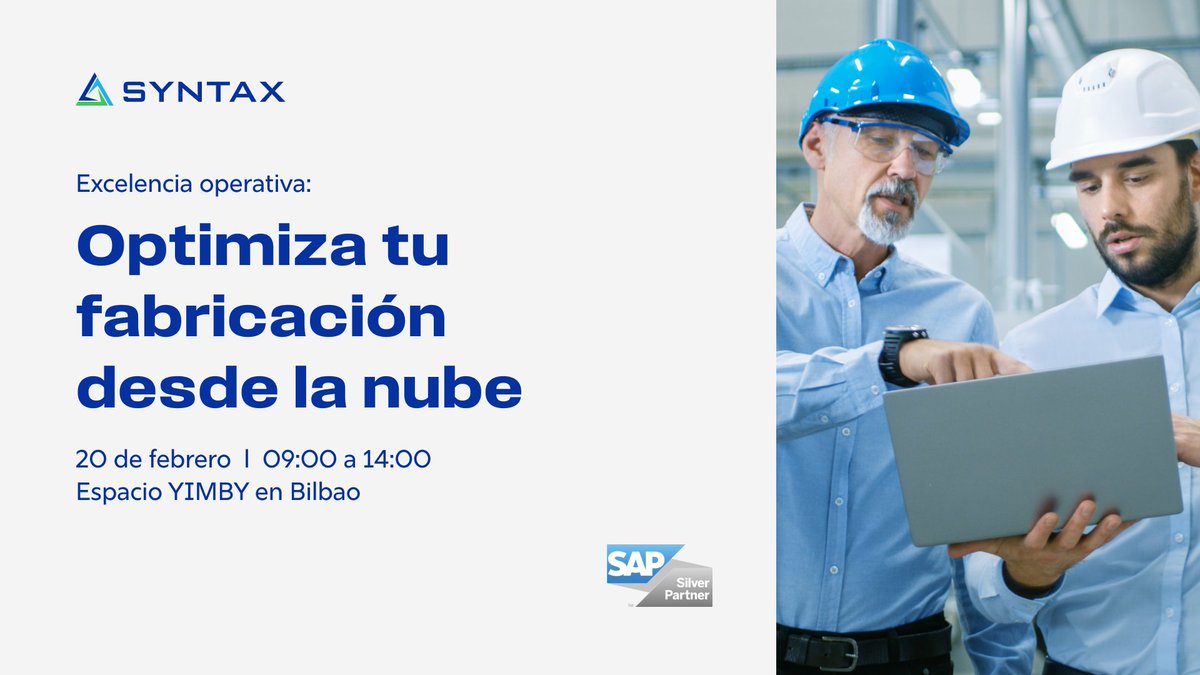 SyntaxSystemsES's tweet image. El próximo 20 de febrero no te pierdas el taller práctico: Syntax Lego Demo & Visual Inspection para llevar la “fabricación en la nube” a la realidad.
¡Inscríbete en el enlace!👇
eu1.hubs.ly/H07r5gk0
#Digitalmanufacturing #Syntax #SAP