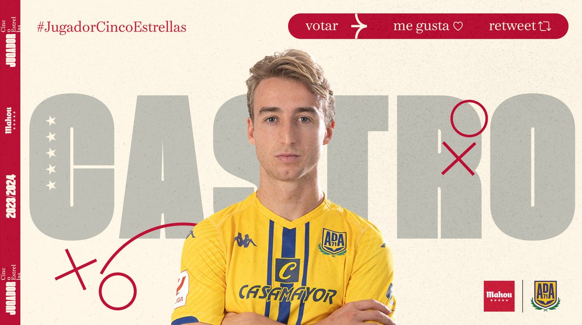 futbolmahou's tweet photo. RT o MG si crees que @Castrou_5 ha sido el #JugadorCincoEstrellas del @AD_Alcorcon en enero (4/6) https://t.co/k8dv3KXtHp