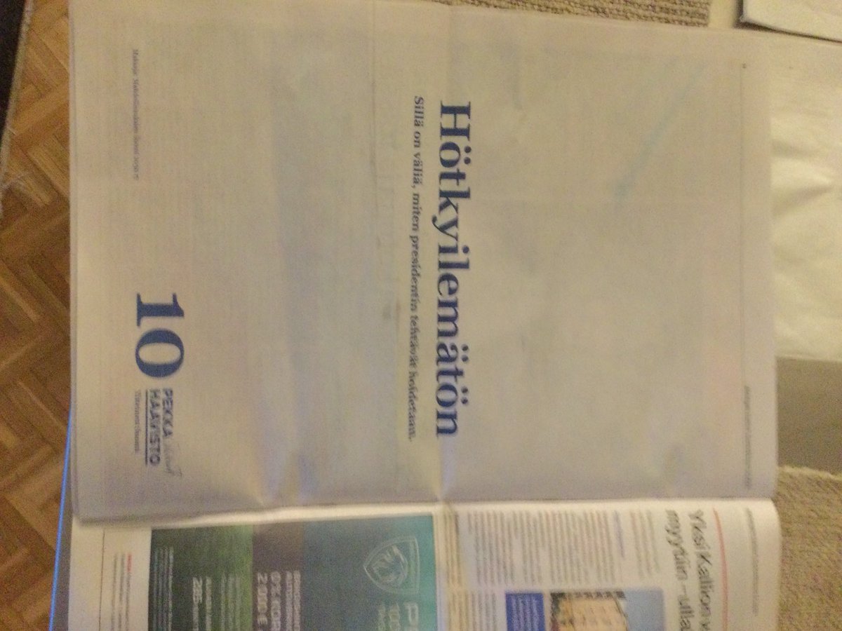 Tässä Pekka Haaviston mainos tämän päivän Helsingin Uutisissa. Mikä on hötkyilyä? Mitä tällä sanomalla halutaan viestittää?